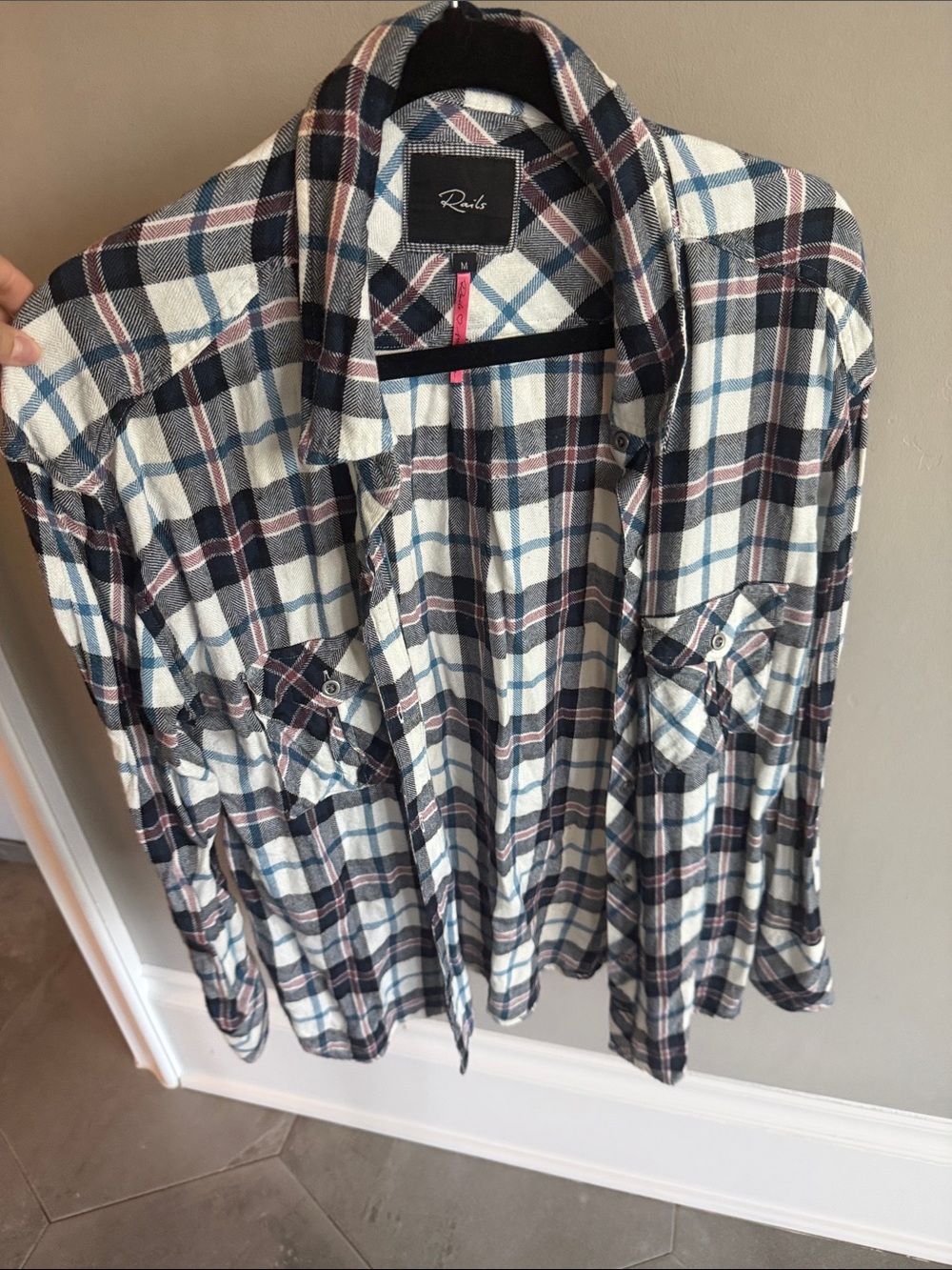 Rails Hunter Plaid Button-Down Shirt - Navy, White & Pink